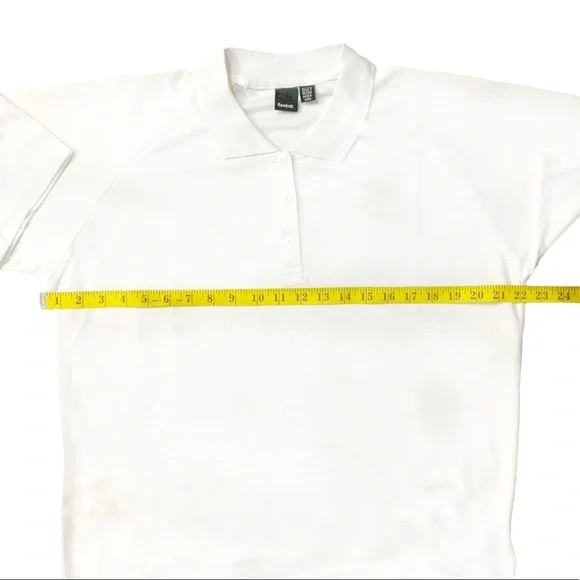 Reebok Ladies X-Treme PLAYDRY Polo Raglan Short Sleeve Button Up Plus 2XL White - Picture 9 of 14